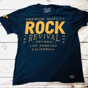 XL Rock Revival dark blue orange tee